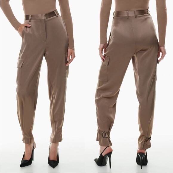 Aritzia Babaton Refined Cargo Pant in Grey Taupe Womens Size 00 - Picture 1 of 10